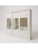 Armadio 3 porte scorrevoli vetro legno shabby bianco 294x65x258