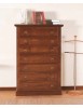 Cassettiera 7 cassetti arte povera legno tinta noce 87x45X127
