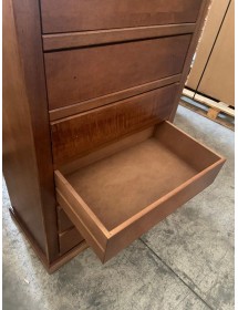 Cassettiera arte povera 8 cassetti in legno noce 66x40X129 vista frontale