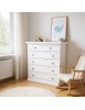 Cassettiera 6 cassetti legno shabby bianco pomolo bronzo 86x40X96 VISTA FRONTALE