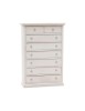 Cassettiera 8 cassetti legno bianco anticato pomoli argento 87x40X126 VISTA FRONTALE