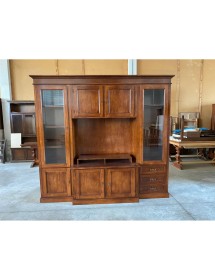 Parete attrezzata porta tv arte povera legno noce bassano 250x53x225