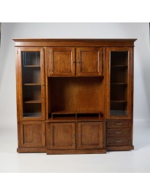 Parete attrezzata porta tv arte povera legno noce bassano 250x53x225