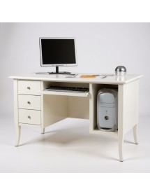 Scrivania porta computer legno bianco opaco 130x75x81