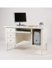 Scrivania porta computer legno bianco opaco 130x75x81