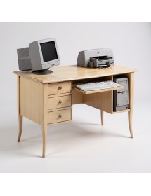 SCRIVANIA IN LEGNO FINITURA AVORIO PATINATO L.130 p.75 h.81