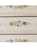 Cassettiera 7 cassetti shabby legno bianco anticato decorata 70x40X120 VISTA FRONTALE