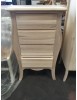Cassettiera 4 cassetti legno shabby avorio anticato filo oro 62x42x105 vista frontale