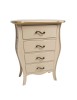 Cassettiera 4 cassetti legno shabby avorio anticato filo oro 62x42x105