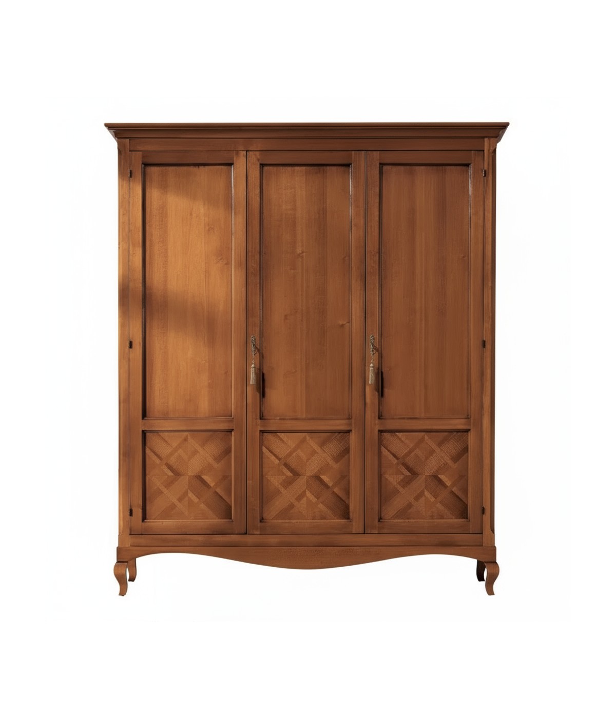 MOBILI 2G - Armadio classico 3 porte intarsiate Legno bassano 190x62x220 vista frontale