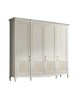 MOBILI 2G - Armadio classico 4 porte paglia di vienna Legno bianco shabby 286x65x255 vista frontale
