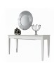 MOBILI 2G - Consolle tavolo moderna allungabile legno bianco shabby 160X55x77 vista frontale