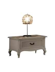 MOBILI 2G - Comodino 1 cassetto paglia di vienna Legno Shabby 62x43x41 vista frontale
