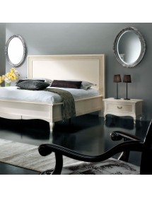 MOBILI 2G - Comodino 1 cassetto paglia di vienna Legno Shabby 62x43x41 vista frontale