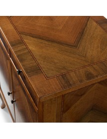 MOBILI 2G - Credenza classica 2 porte 2 cassetti intarsio legno bassano 71X41x83 vista frontale