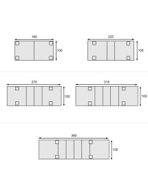 TAVOLO RETTANGOLARE ALLUNGABILE LEGNO TINTA NOCE 180/360X100 vista frontale
