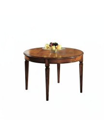 MOBILI 2G - TAVOLO ROTONDO ALLUNGABILE IN LEGNO MASSELLO DI NOCE D.120 H.78