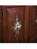 Madia credenza 3 porte arte povera tinta noce decorata 150x43x98 VISTA FRONTALE