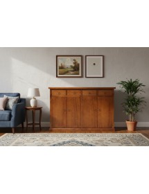 Madia Credenza legno 4 porte 4 cassetti arte povera bassano 160X40X110 VISTA FRONTALE
