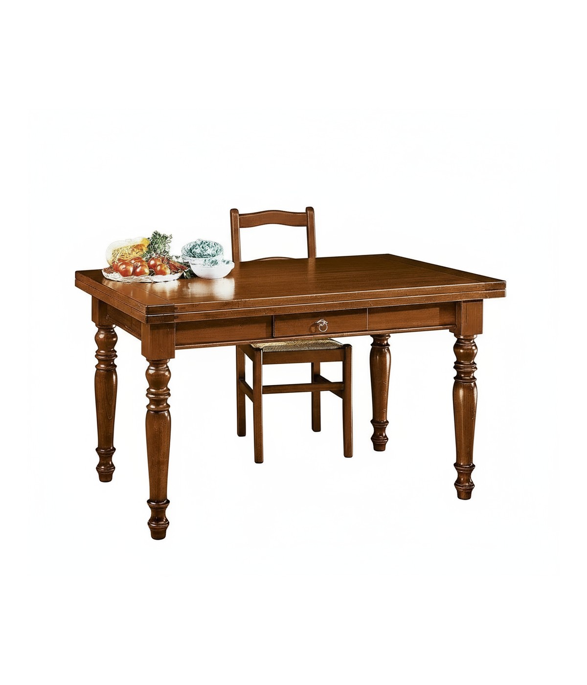 MOBILI 2G - TAVOLO ALLUNGABILE LEGNO MASSELLO L.140 P.80 H.78