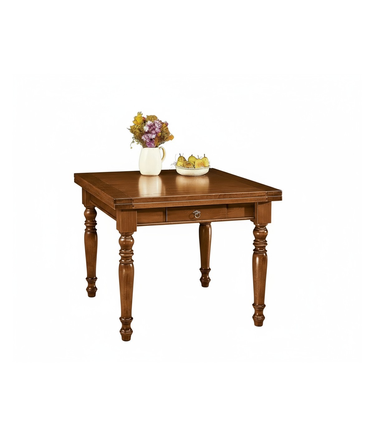 MOBILI 2G - TAVOLO ALLUNGABILE LEGNO MASSELLO L.100 P.100 H.78