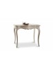 MOBILI 2G - Tavolo quadrato fisso legno bianco shabby 100X100x78 vista frontale