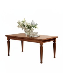 MOBILI 2G - Tavolo classico rettangolare allungabile Legno Intarsio bassano 170x90x80 vista frontale