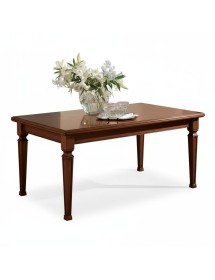 MOBILI 2G - Tavolo classico rettangolare allungabile Legno Intarsio bassano 170x90x80 vista frontale