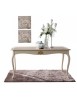 TAVOLO RETTANGOLARE ALLUNGABILE LEGNO SHABBY DECORI ORO ARGENTO 160X100x78