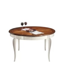 MOBILI 2G - TAVOLO ROTONDO ALLUNGABILE LEGNO SHABBY 140X140x78