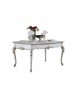 MOBILI 2G - TAVOLO RETTANGOLARE INTAGLIATO LEGNO BIANCO/ARGENTO 190X100x82