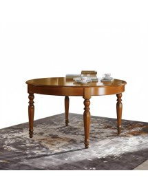 MOBILI 2G - Tavolo rotondo allungabile legno massello bassano 140x140x78 vista frontale