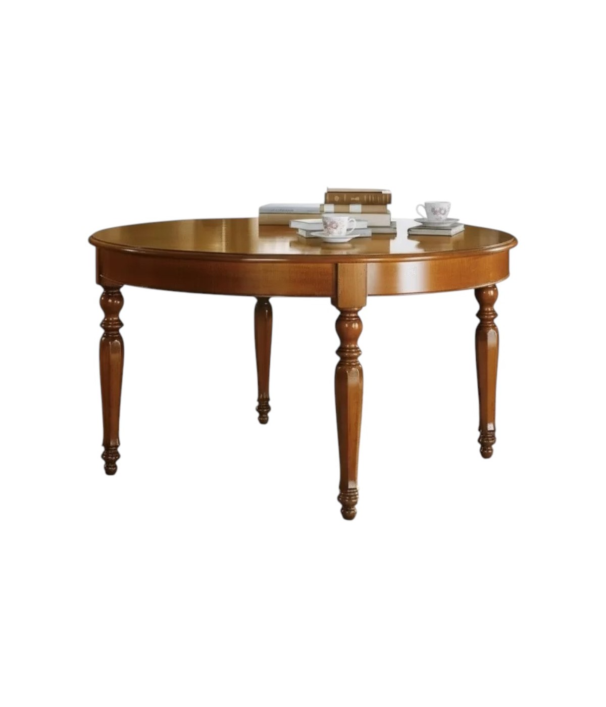 MOBILI 2G - Tavolo rotondo allungabile legno massello bassano 140x140x78 vista frontale