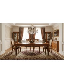 MOBILI 2G - Tavolo fisso classico rettangolare Legno Intarsio bassano 240x128x78 vista laterale