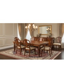 MOBILI 2G - Tavolo fisso classico rettangolare Legno Intarsio bassano 240x128x78 vista laterale