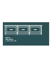 Porta tv 3 cassetti legno massello di frassino vari colori 195x60x48