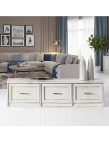 Porta tv 3 cassetti legno massello di frassino vari colori 195x60x48