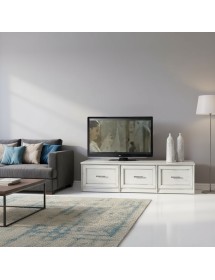 Porta tv 3 cassetti legno massello di frassino vari colori 195x60x48