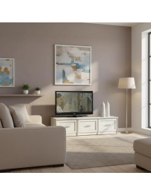 Porta tv 3 cassetti legno massello di frassino vari colori 195x60x48