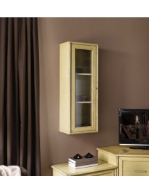 Pensile vetro 1 anta legno massello di frassino vari colori 40x37x120