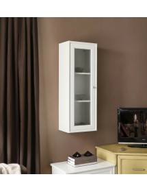 Pensile vetro 1 anta legno massello di frassino vari colori 40x37x120