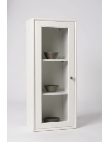 Pensile vetro 1 anta legno massello di frassino vari colori 40x37x120