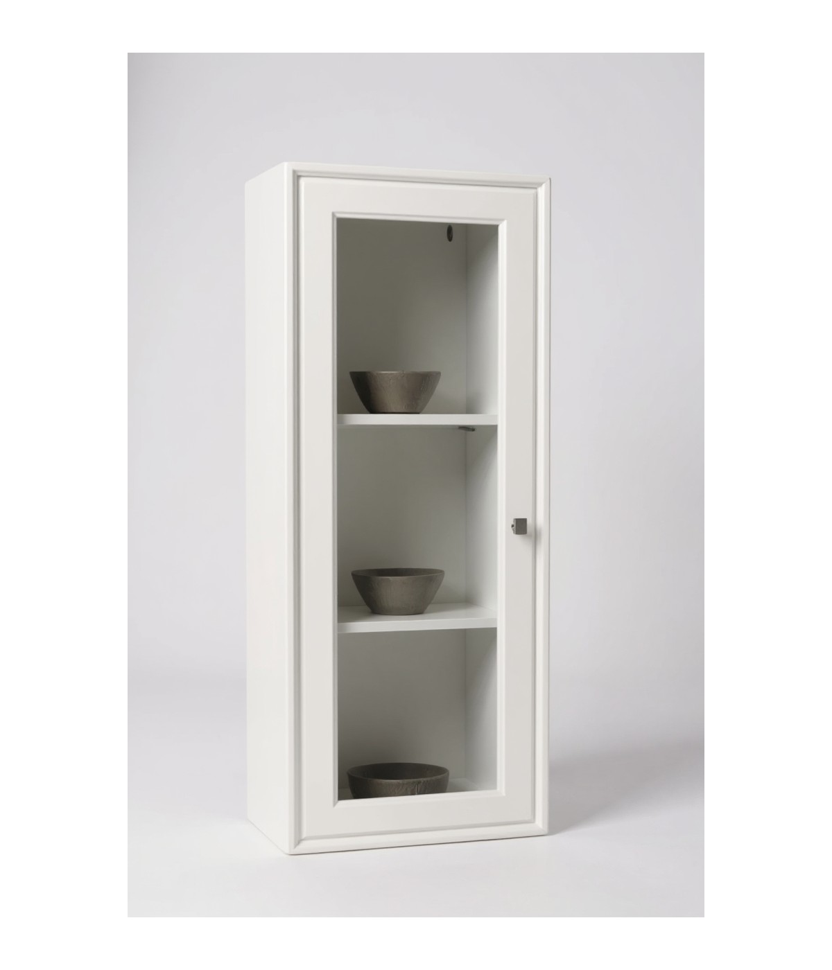 Pensile vetro 1 anta legno massello di frassino vari colori 40x37x120