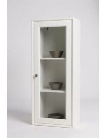 Pensile vetro 1 anta legno massello di frassino vari colori 40x37x120