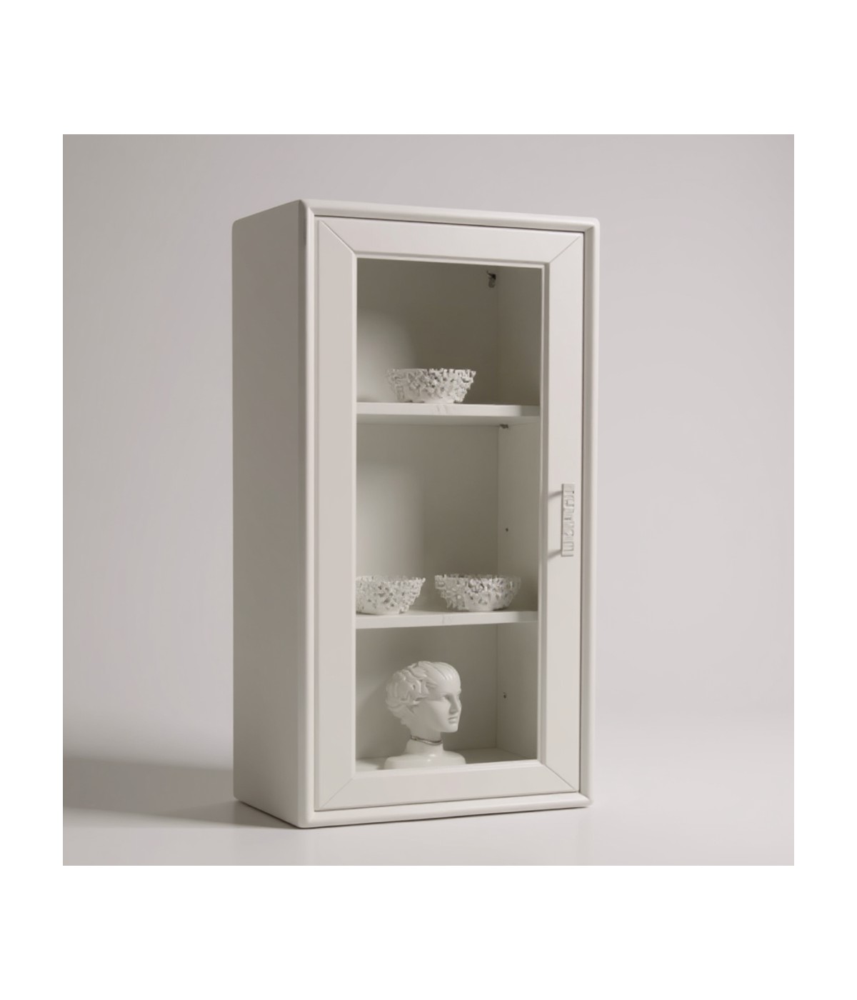 Pensile vetro 1 anta legno massello di frassino vari colori 40x37x100