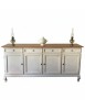 Madia credenza 4 porte legno shabby bianco anticato/naturale 205x45x98