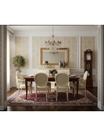 MOBILI 2G - CREDENZONE SHABBY LEGNO AVORIO CON DECORI 177x48x110 VISTA FRONTALE