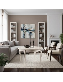 MOBILI 2G - TAVOLO ROTONDO BIANCO LACCATO SHABBY CLASSICO 100 H.78