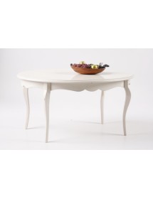 MOBILI 2G - TAVOLO OVALE ALLUNGABILE LACCATO BIANCO OPACO MISURE L.160 X P.110