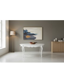 MOBILI 2G - TAVOLO OVALE ALLUNGABILE LACCATO BIANCO OPACO MISURE L.160 X P.110